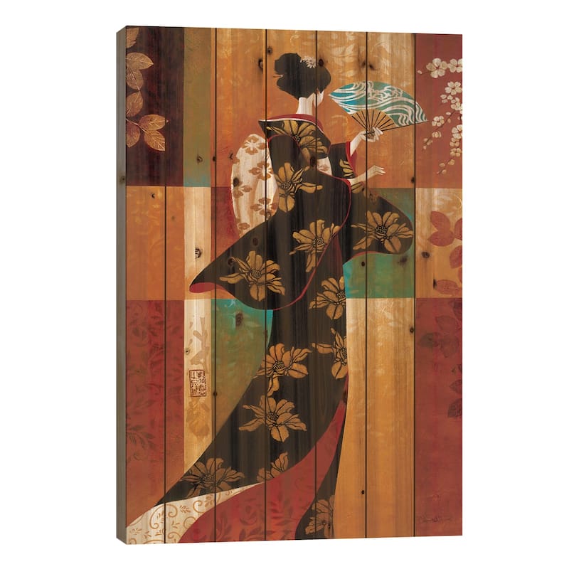 Sakura Print On Wood by Keith Mallett - Multi-Color - 40x26x1.5