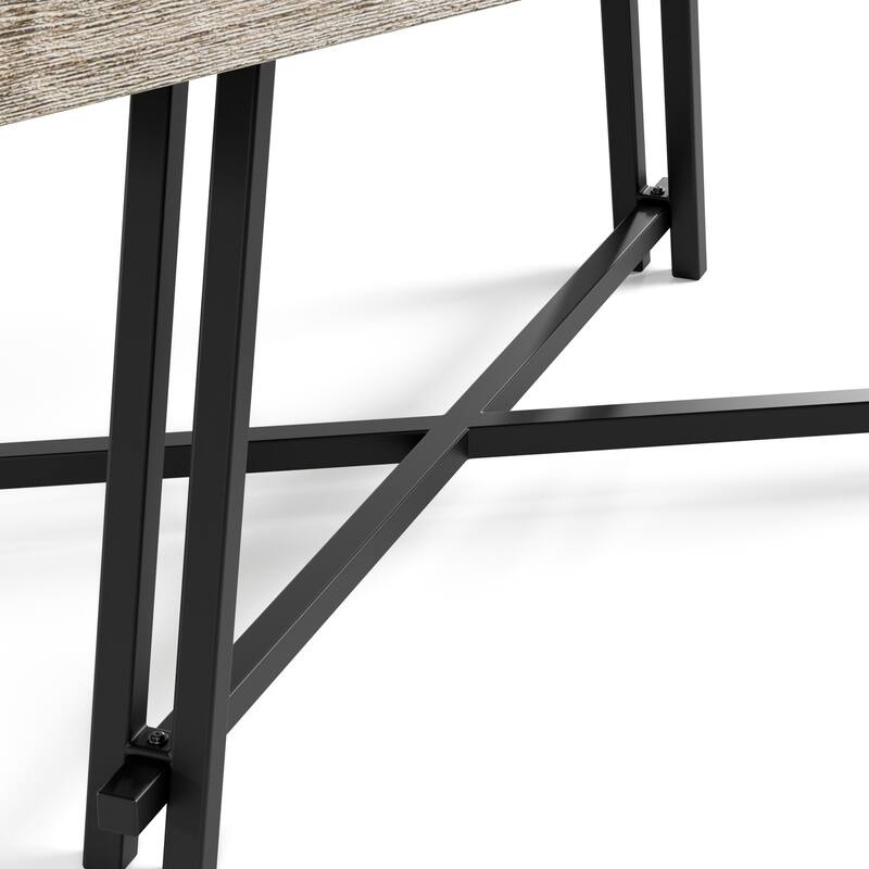 Furniture of America Evrena Modern Black 84-inch Solid Wood Dining Table