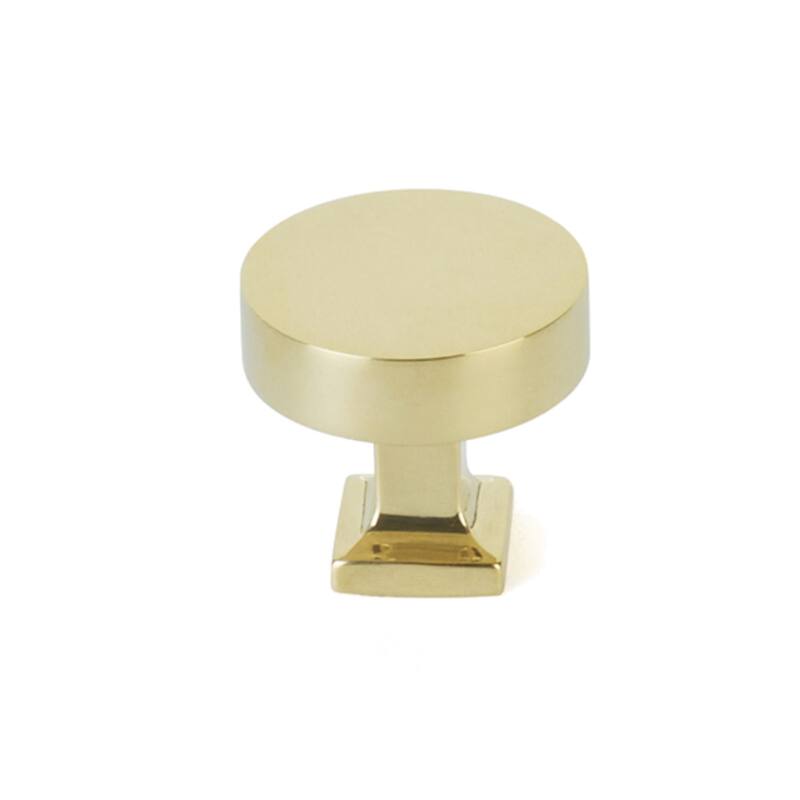 Schaub and Company 469 Haniburton 1-1/4" Flat Disc Round Solid Metal - Unlacquered Brass