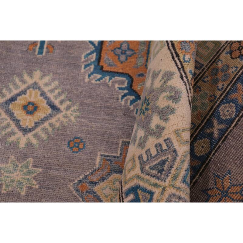 Rustic Kazak Adriel Gray/Natural Wool Rug - 8'3'' x 10'1''