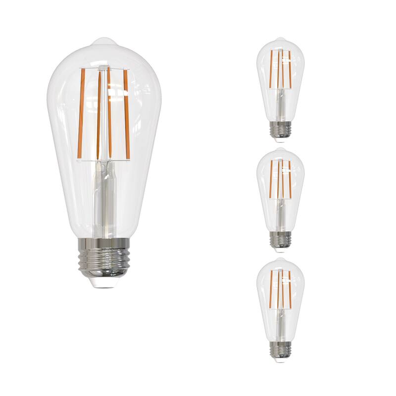 Bulbrite LED Filament Pack of (4) 13 Watt Dimmable ST18 Light Bulbs with a Clear Finish and Medium (E26) Base - 2700K