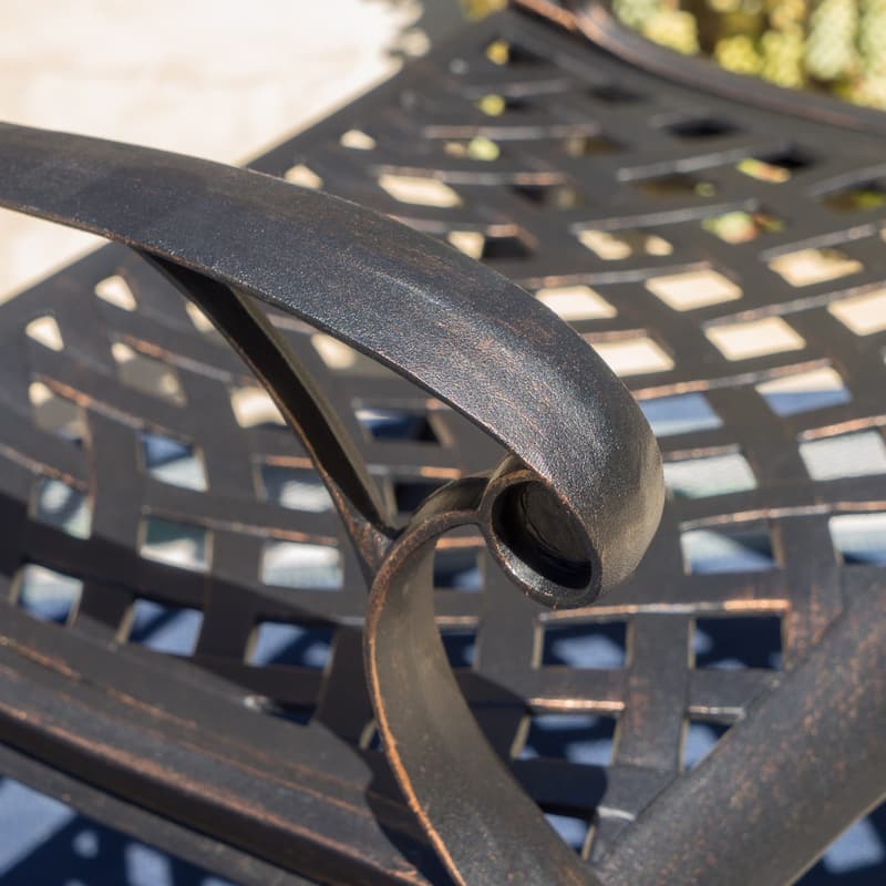 Austin Outdoor 7-piece Cast Aluminum Rectangle Dining Set by Christopher Knight Home