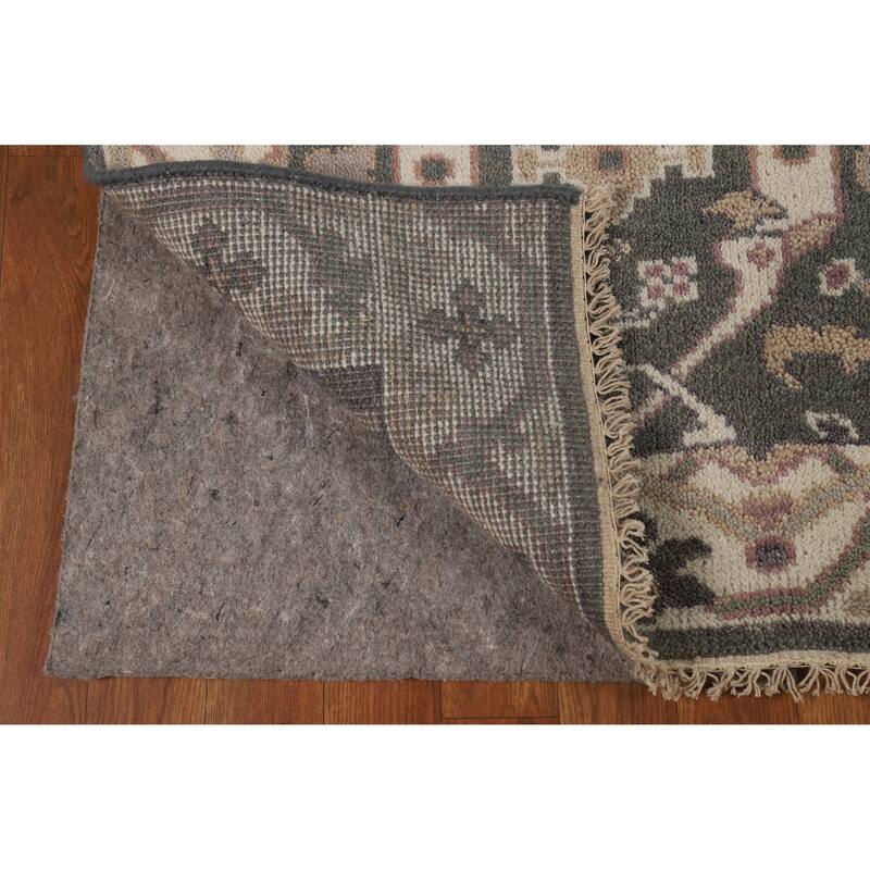 Gray Oushak Oriental Runner Rug Hand-Knotted Hallway Wool Carpet - 2'8"x 11'9"