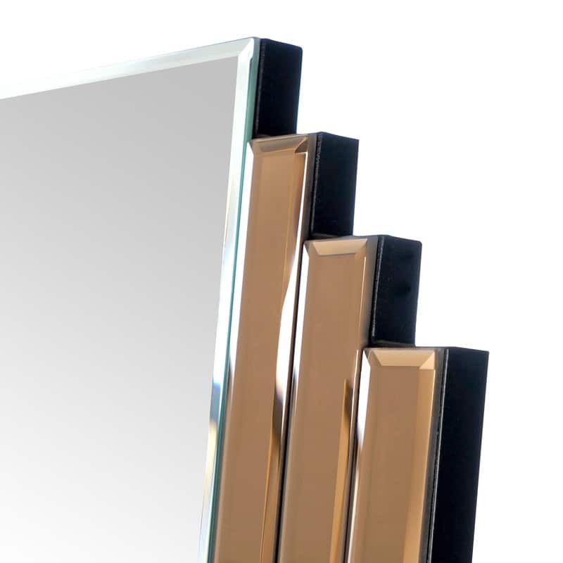 Floor dress mirror with wooden stand - 21"x64"