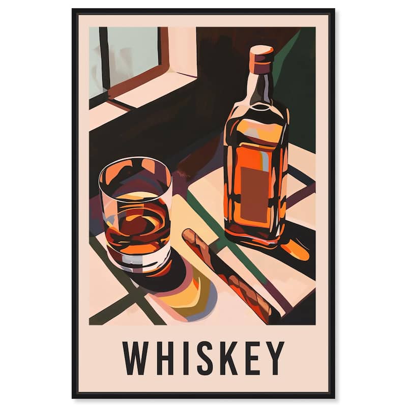 Whiskey Poster Canvas by Art Remedy - Black - 10" x 15"