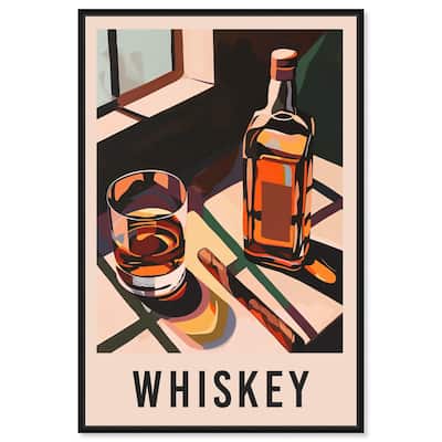 Whiskey Poster Canvas by Art Remedy