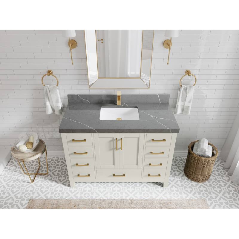 Willow Collection 48 in. W x 22 in. D Malibu Single Sink Bathroom Vanity with Countertop