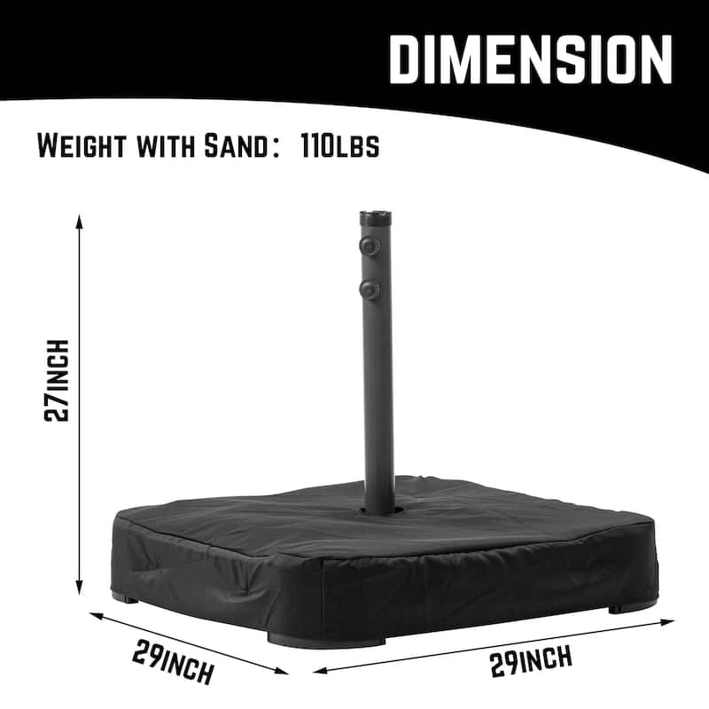 Ainfox 15ft Patio Umbrella with Base Outdoor Umbrella with Lights