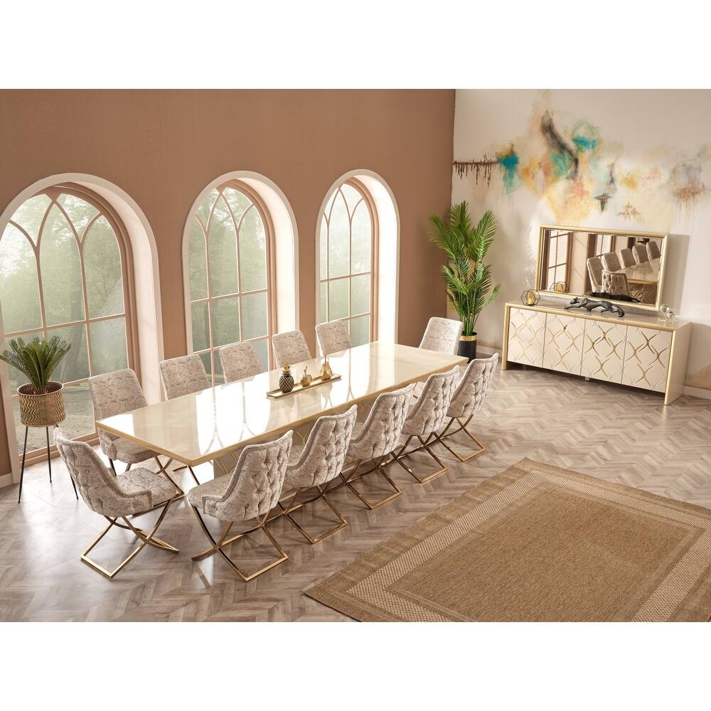 Naicon Modern Dining Room Table And 12 Dining Room Chairs Set