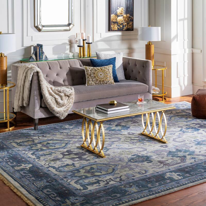 Hand-Knotted Almeria Wool Area Rug - 5'6" x 8'6" - 5'6" x 8'6" - 5'6" x 8'6" - Navy