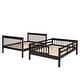 preview thumbnail 5 of 6, Full-Over-Full Stairway Bunk Bed, Can Be Divided into Two Individual Bedframe, Solid Wood Bedfram w/Storage Stairs & Guard Rail
