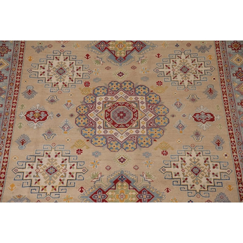 Geometric Kazak Area Rug Handmade Bedroom Wool Carpet - 8'4" x 11'3"