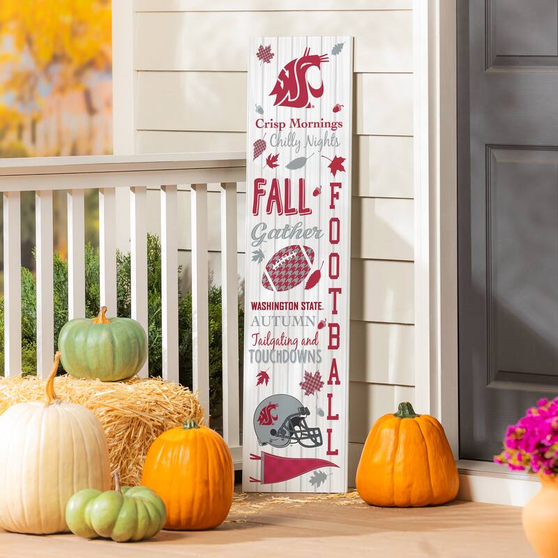 47" Double Sided Seasonal Porch Leaner, Washington State University - 47" x 11.25" - Fall