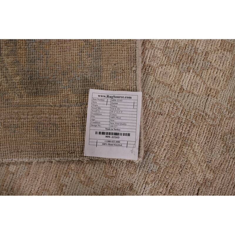 Earth Tone Vegetable Dye Oushak Area Rug Handmade Wool Carpet - 8'3" x 10'2"