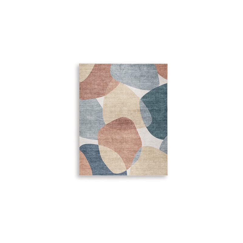 Signature Design by Ashley Chanleigh Orange/Blue Washable Area Rug