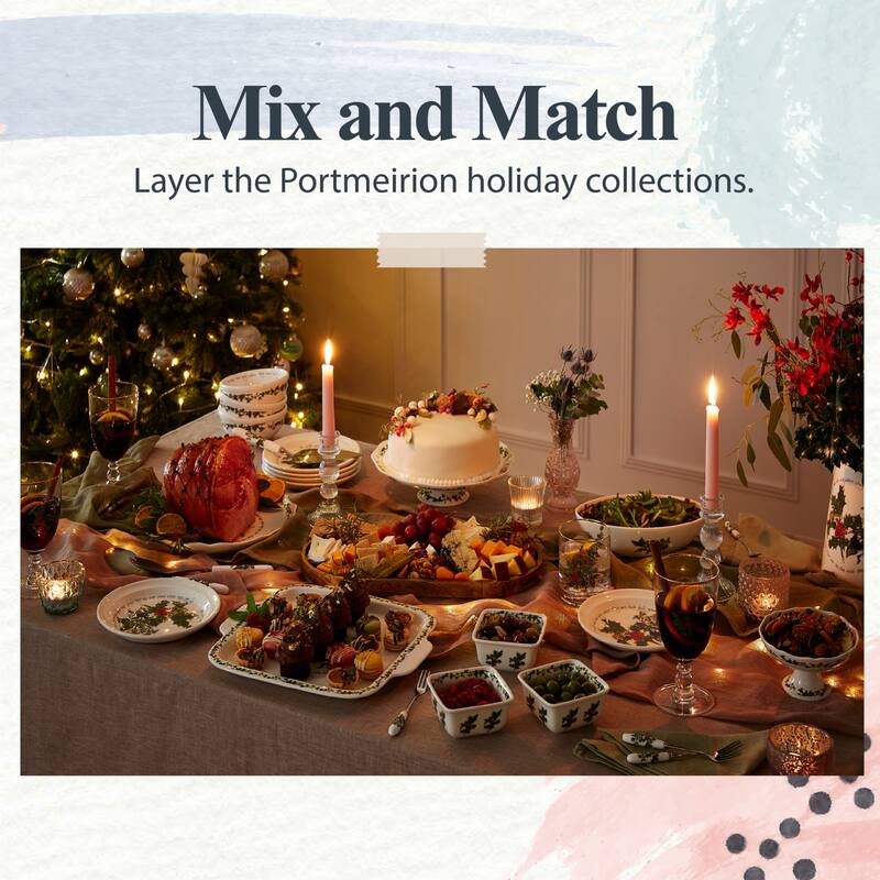 Portmeirion Christmas The Holly and Ivy Gravy Boat and Stand - 55.63 Fluid Ounces (1 L)