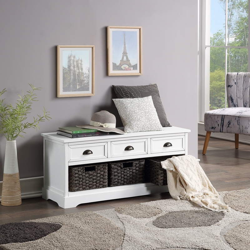 Baskets for shoes under bench online