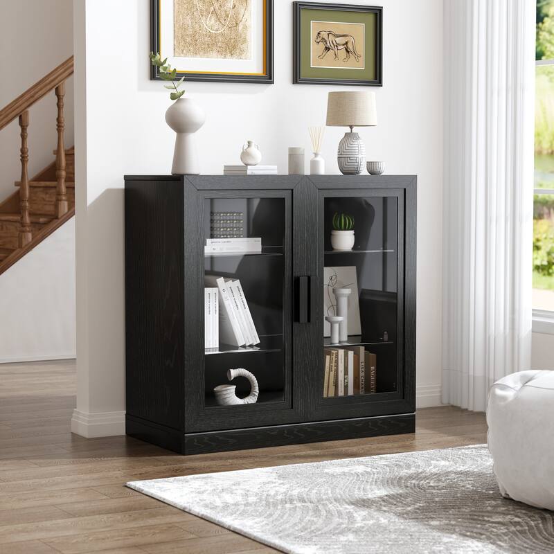 Classic Storage Cabinet with Adjustable Shelves - Black