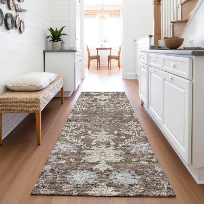 Premium Washable Super Soft Traditional Ozark Mayfield Rug - Brown - 2'3" x 7'6"