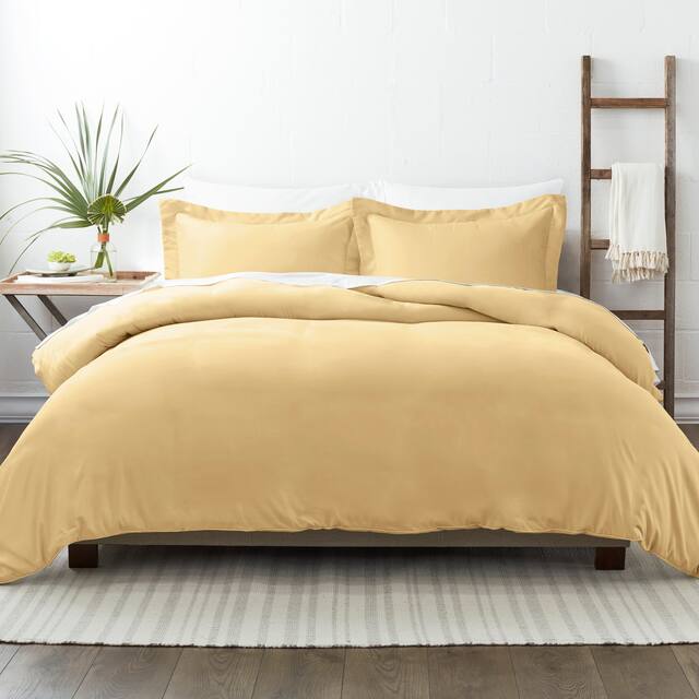 Soft Essentials Oversized 3-piece Microfiber Duvet Cover Set - Gold - Twin - Twin XL