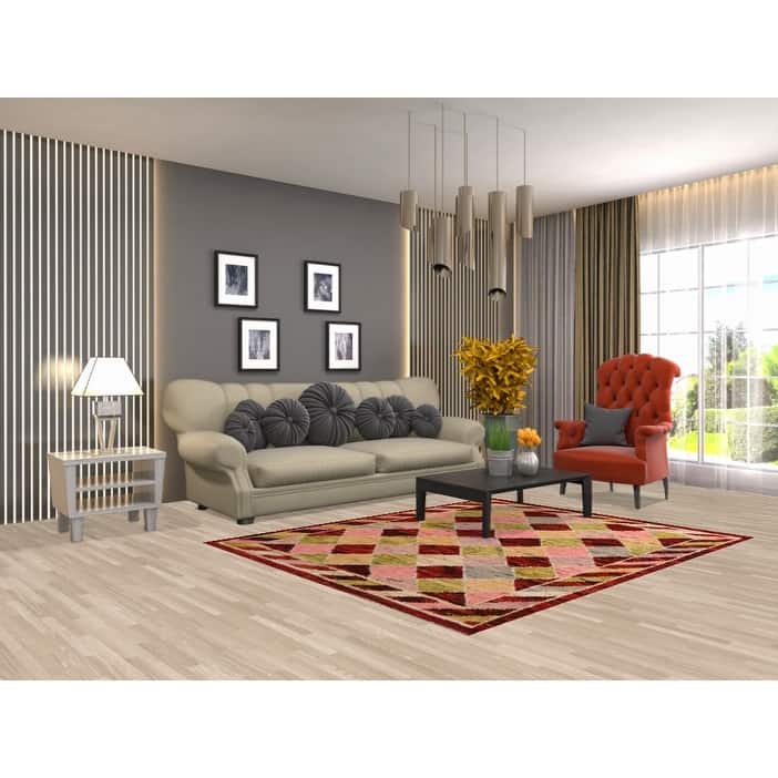 Trellis Geometric Moroccan Rug Living Room Handmade Wool Carpet - 5'3" x 6'6"