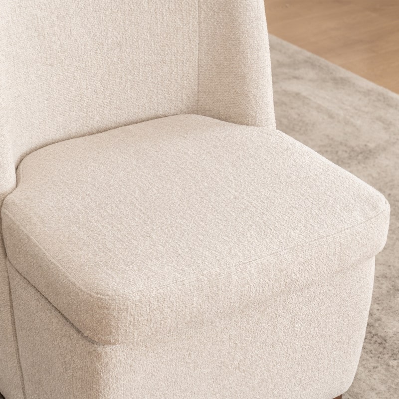 Modern Upholstered Accent Chair with Back for Dining Room, Living Room, Bedroom