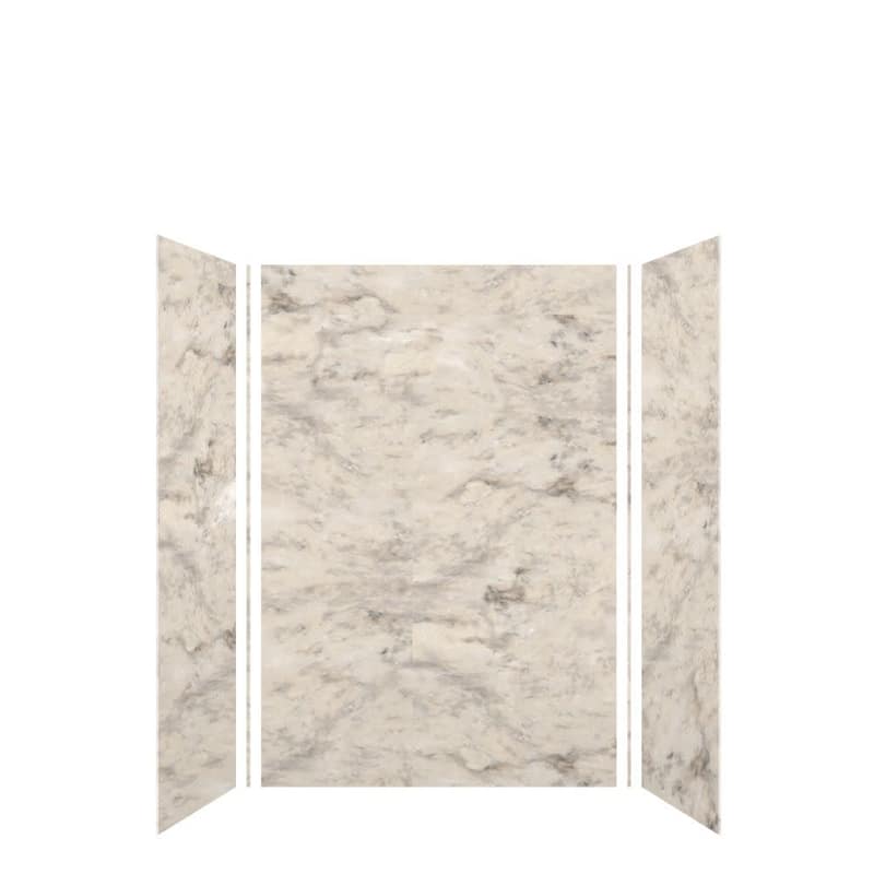 Transolid SWK483672 SaraMar 48" W x 36" D x 72" H Three Panel Shower - Sand Creme Velvet