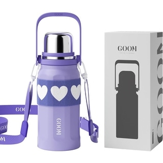 32 oz Water Bottles for Hot and Cold Drinks with Lid, Carrying Strap,Strainer