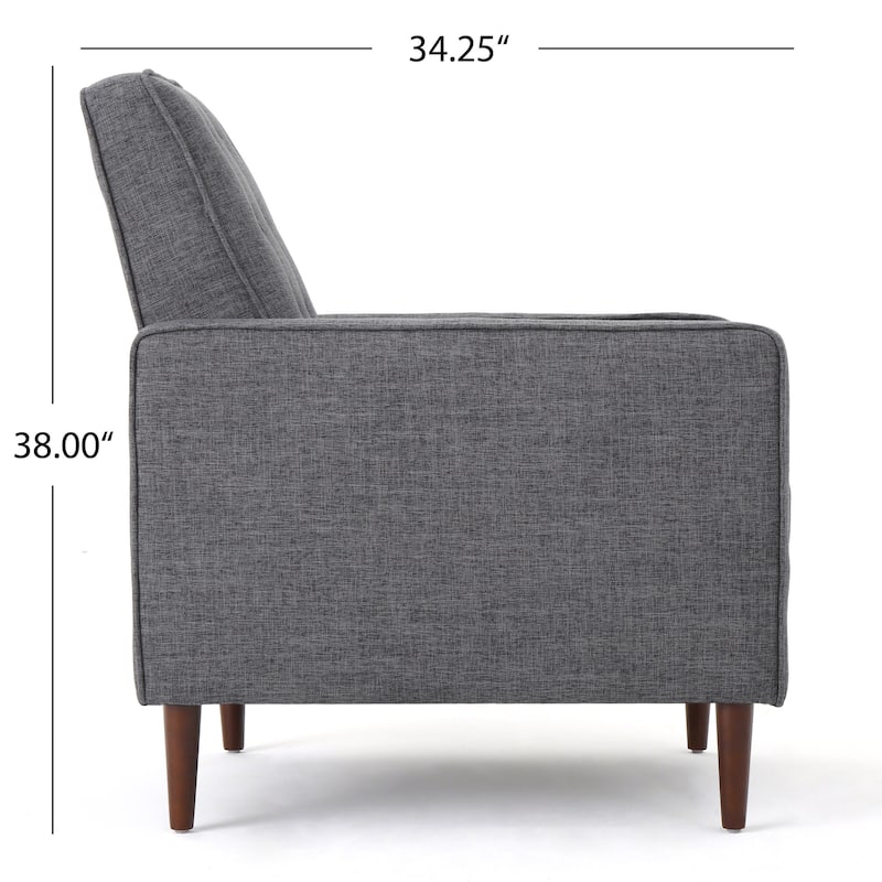 Mervynn Mid-Century Modern Button Tufted Fabric Recliner by Christopher Knight Home