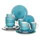 vancasso Bella 16-Piece Vintage Stoneware Dinnerware Set for 4 - Turquoise