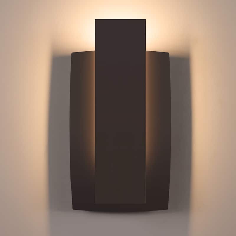 Modern Integrated LED Black/Bronze Aluminum Outdoor Wall Sconce
