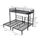 preview thumbnail 4 of 15, Black Twin Size Metal Triple Bunk Bed, Can Be Separated into 3 Twin Beds, Noise Reduced for Three, Safety Guardrail