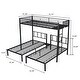preview thumbnail 1 of 15, Modern Triple Twin Bunk Bed, Black, Sturdy Metal and Safety Guardrail Black