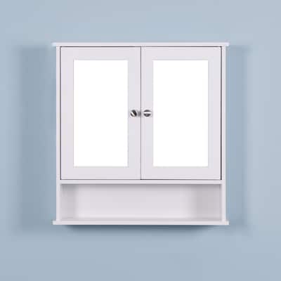Wall Mounted Bathroom Cabinet with 2 Mirror Doors