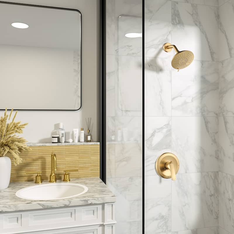 WOWOW Single Handle 5-Spray Round Shower Faucet with Valve