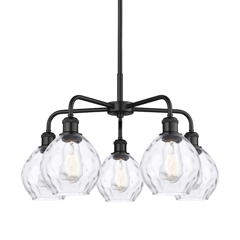 Innovations Lighting 516-5CR-15-24 Waverly Chandelier Waverly 5 Light - Matte Black / Clear