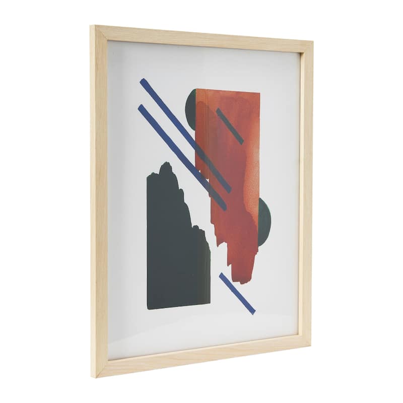 Abstract Geometric Print with Solid Wood Frame and Glass Cover