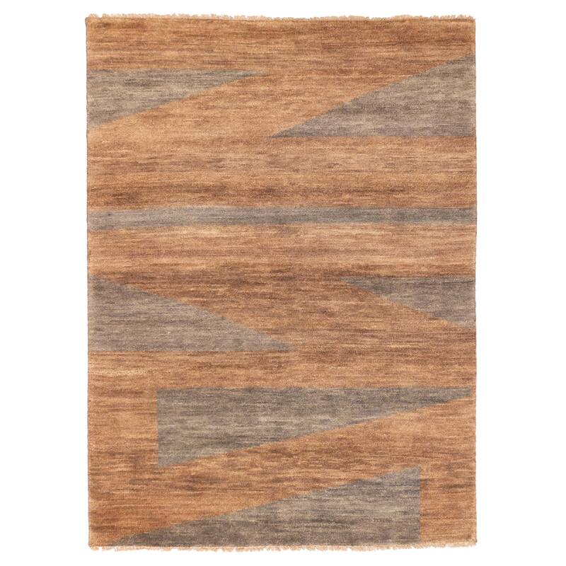 ECARPETGALLERY Hand-knotted Peshawar Ziegler Brown Wool Rug - 4'11 x 6'11
