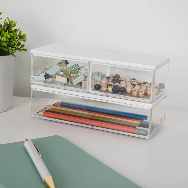 Flash Furniture BE-PB3316-WD-3-MS Brody 2" Tall Stacking Clear Office