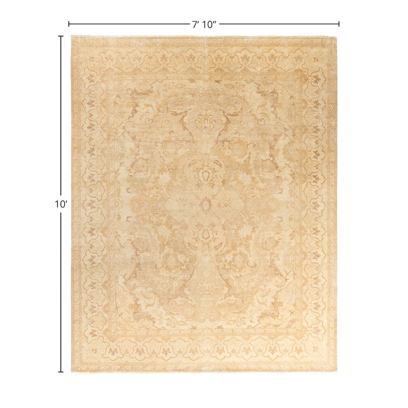 Overdyed, One-of-a-Kind Hand-Knotted Area Rug - Ivory - 7' 10" x 10' 0"