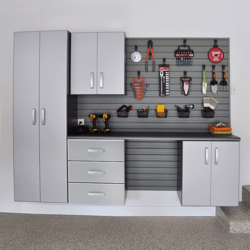 Flow Wall 5pc PVC Indoor Modern Cabinet Shelf Kit
