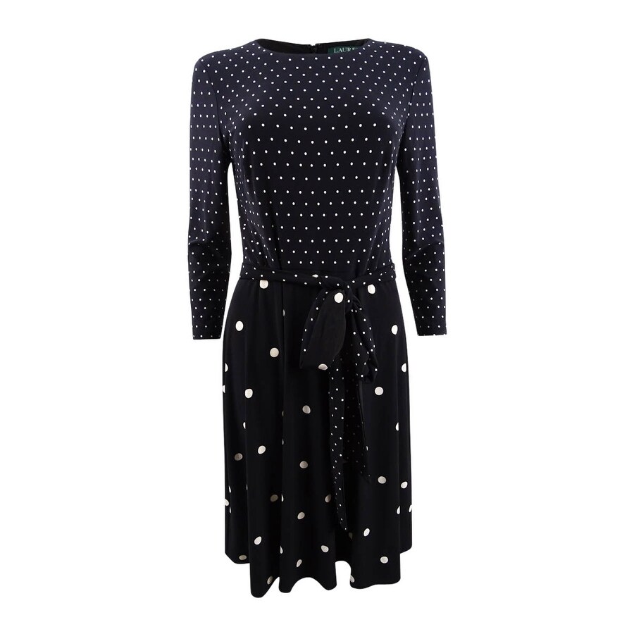 ralph lauren black and white polka dot dress