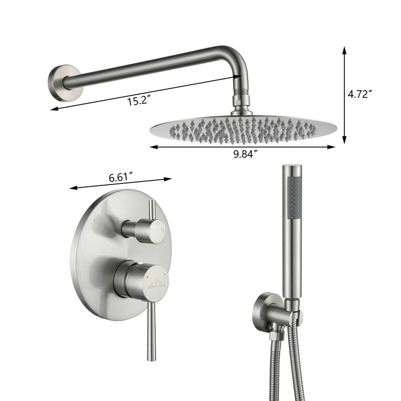 2-Function 10-In Wall Mounted Shower System