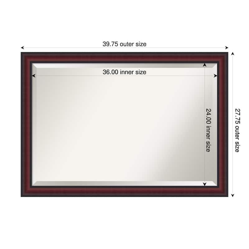 Dalat Beveled Framed Wall Mirror - 40 x 28 in - Dalat Cherry