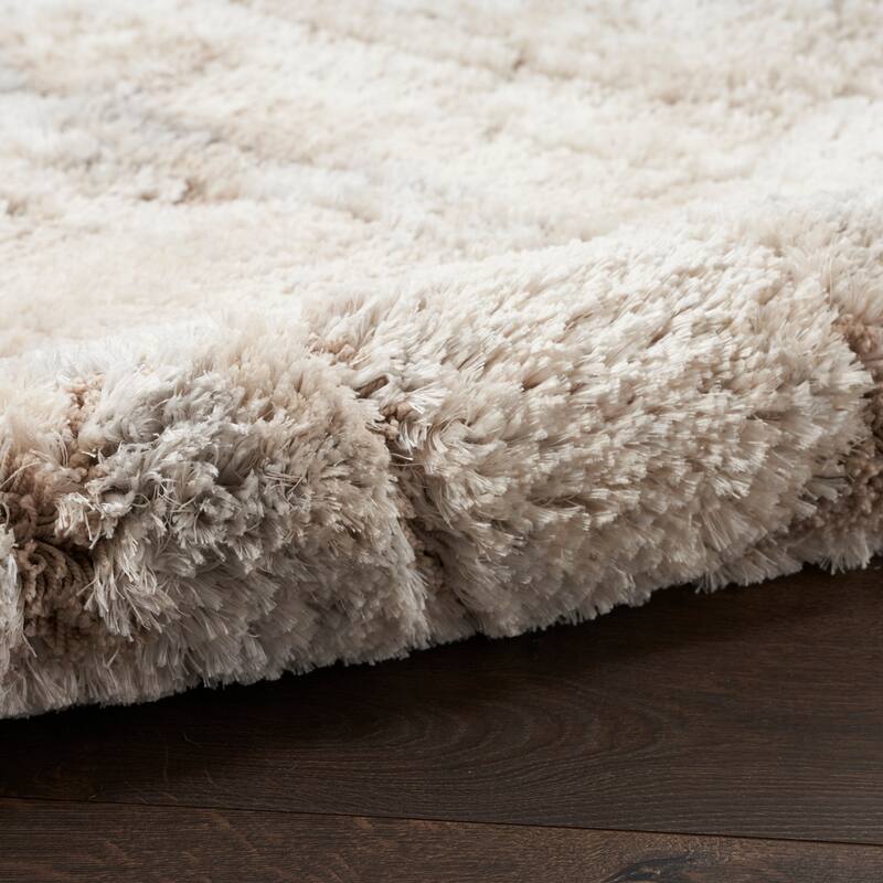 Nourison Dreamy Shag Indoor only Abstract Area Rug - 5' 3" x 7' 3" - Ivory/Beige - Rectangle