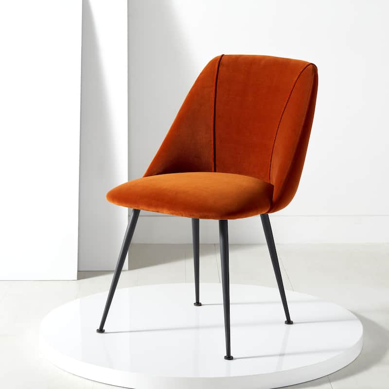SAFAVIEH Couture Tenna Dining Chair - 21"W x 24"D x 33"H - Rust/Black