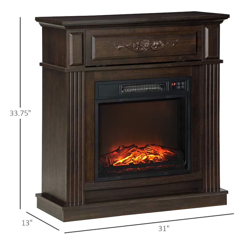 HOMCOM Electric Fireplace TV Stand, Media Entertainment Console