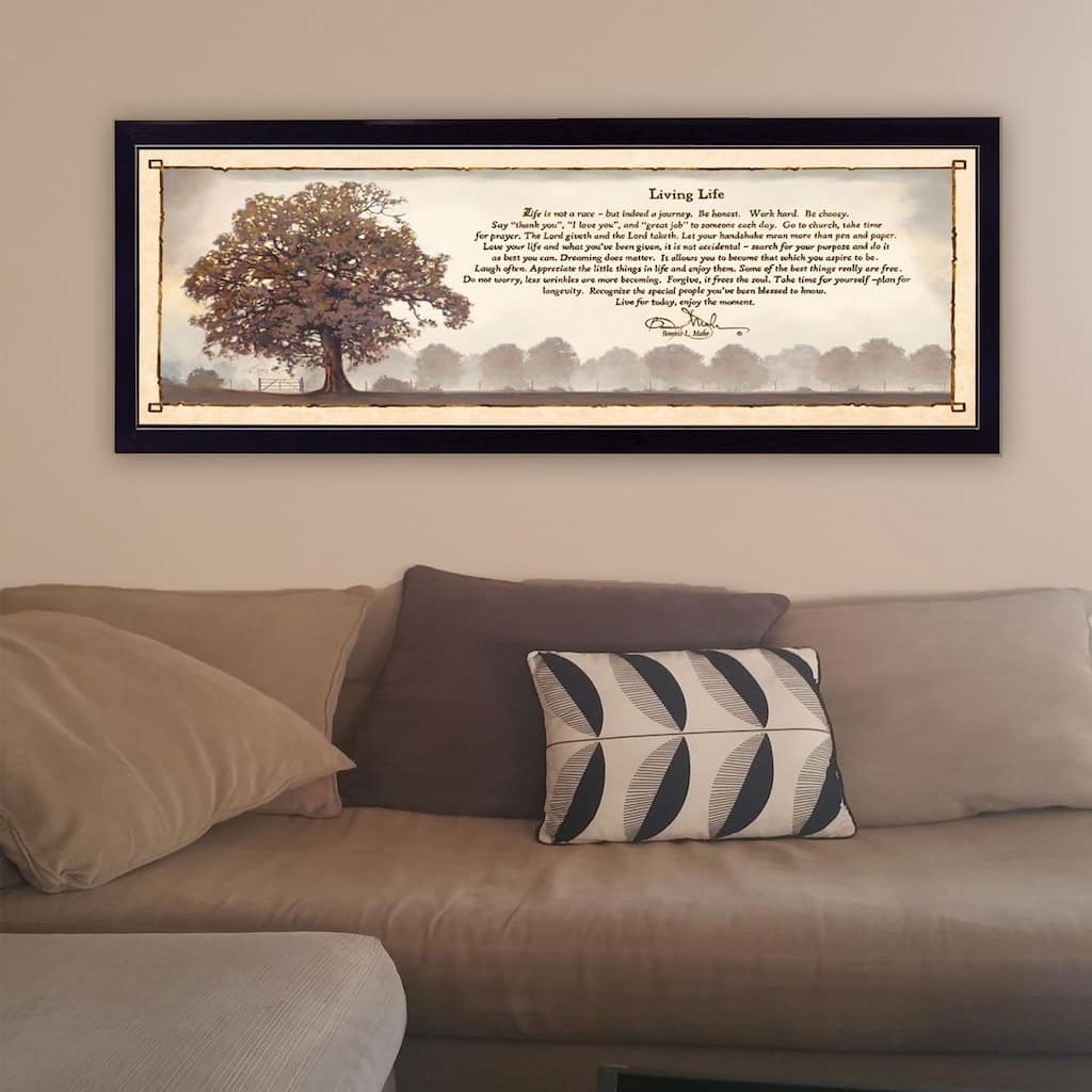 TrendyDecor4U Contemporary "Living Life" Framed Print Wall Art by Bonnie Mohr