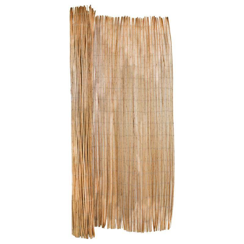 Natural Willow Rolled Panel Fence Decorative Fencing for Backyard - 72 in H x 96 in L - Peeled