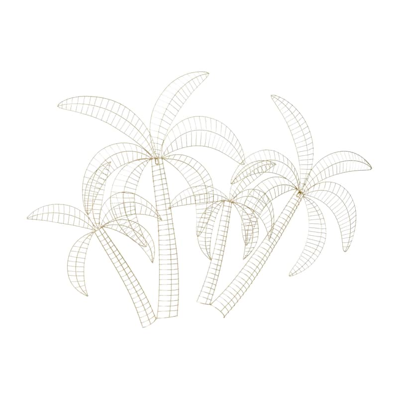 Metal Palm Tree Wire Wall Decor - Gold - Roche River Decor